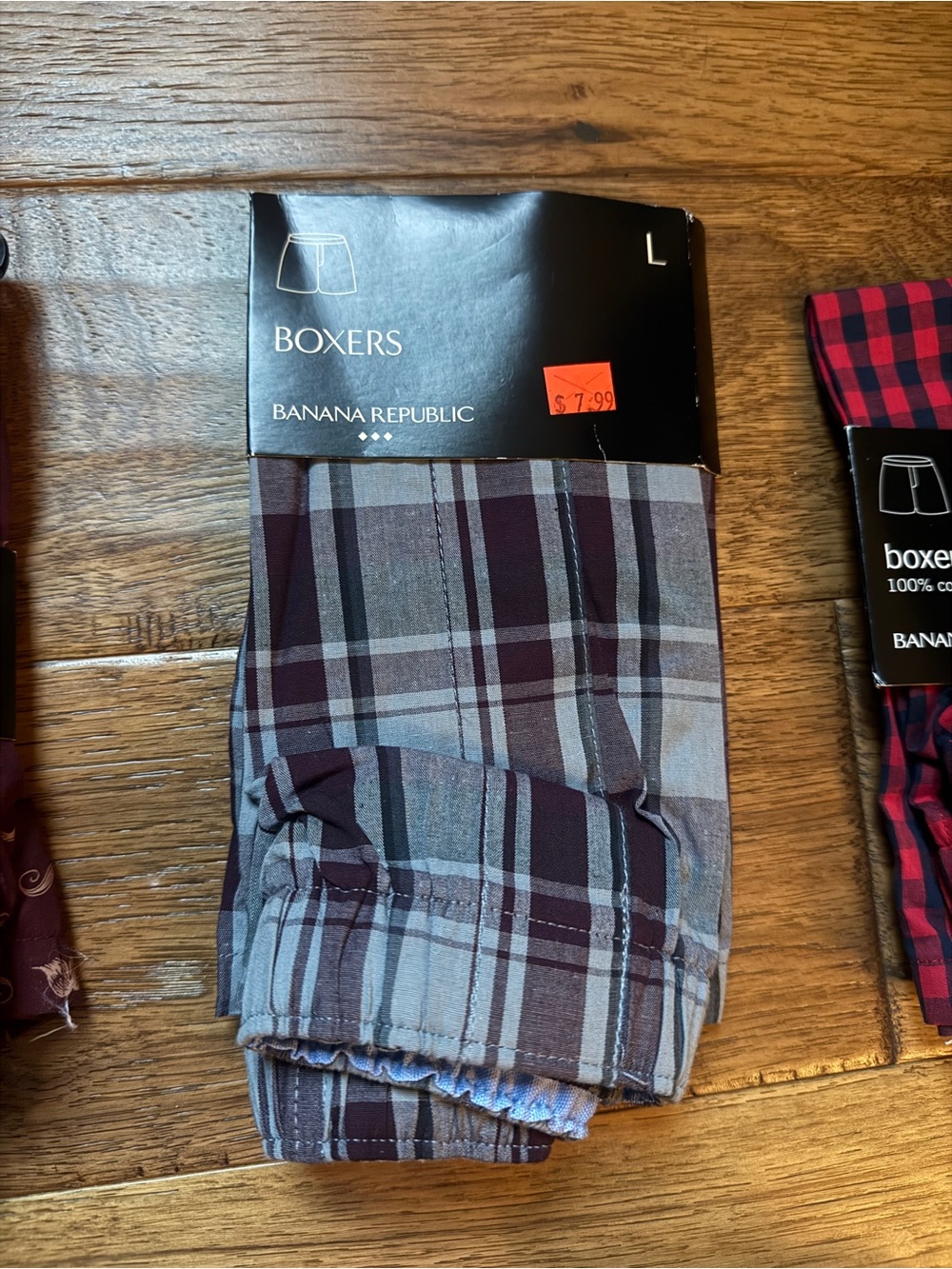 Banana Republic Men’s Black Boxer Briefs - Plaid & Pattern Assorted (7 pairs) - Picture 3 of 8